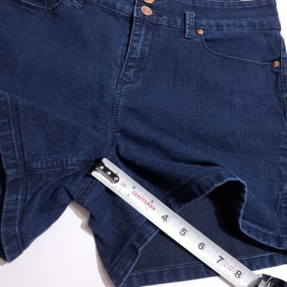 LEI High Rise Tatum Denim Stretch Jean Shorts 11 Juniors Dark Wash Indigo - Picture 5 of 10